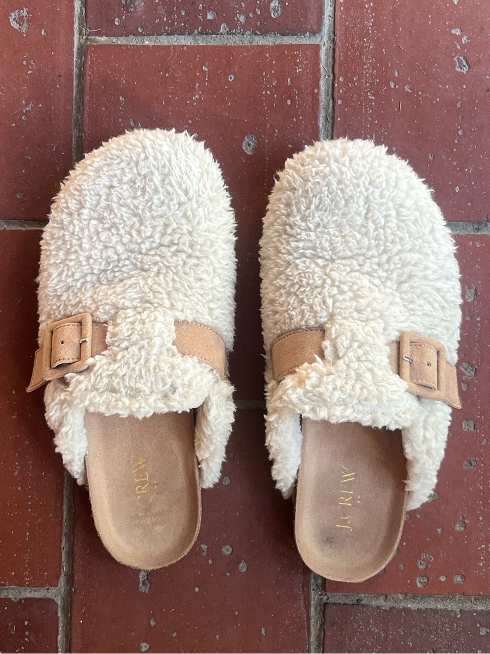 JCREW Cream Sherpa Clog Slipper